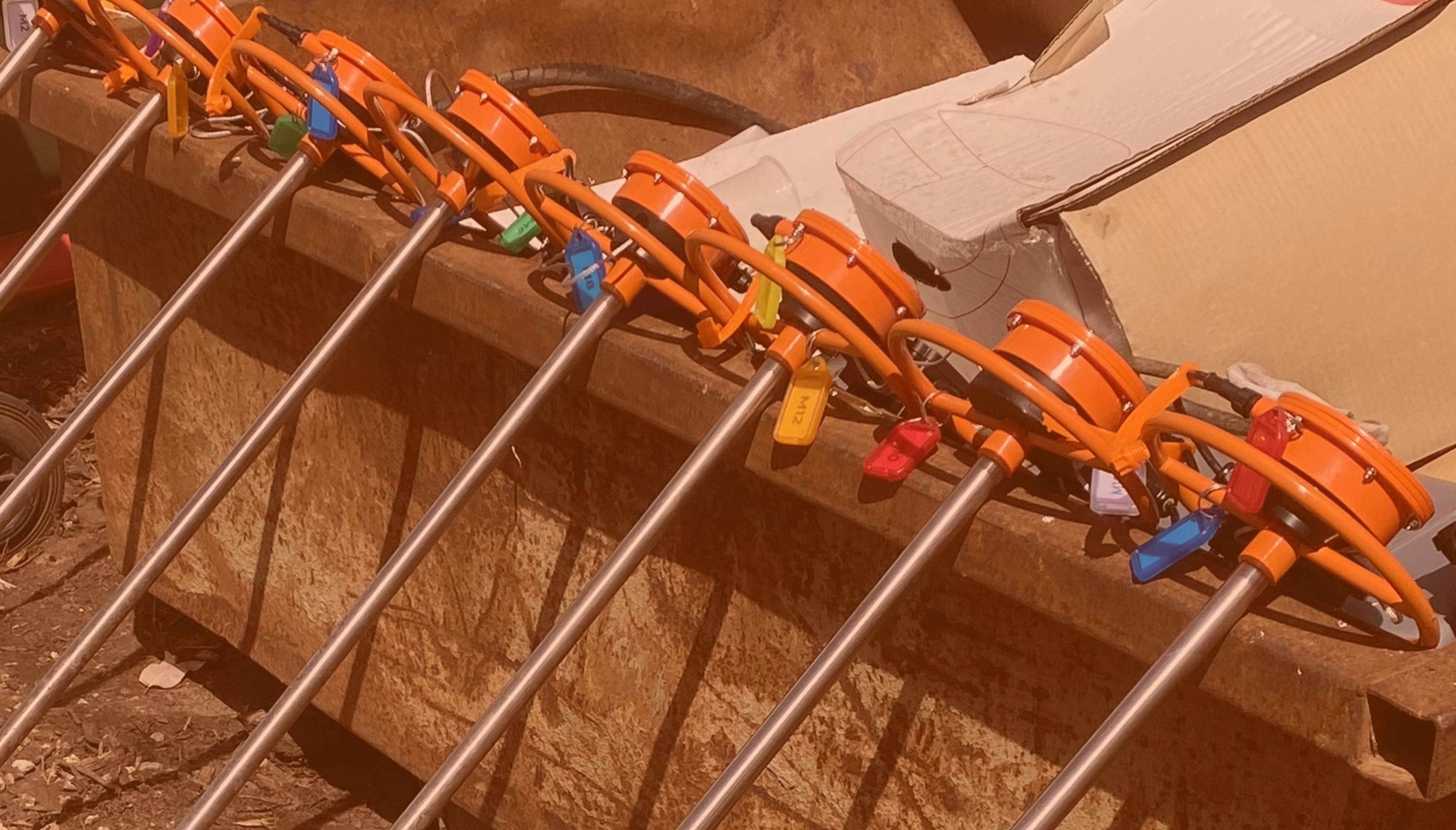 Monty Pro temperature probes inserted into compost